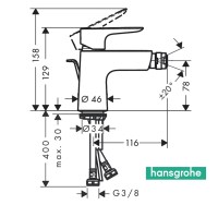 MEDIDAS MONOMANDO BIDE TALIS E HANSGROHE